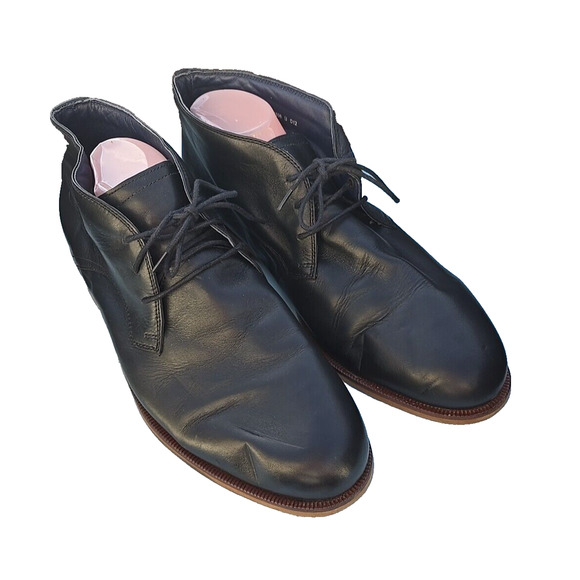 Cole Haan Carter Black‎ Leather Lace Up Chukka Ankle Boots Men\'s Size 13M